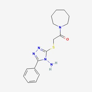 molecular formula C16H21N5OS B4815259 3-{[2-(1-azepanyl)-2-oxoethyl]thio}-5-phenyl-4H-1,2,4-triazol-4-amine 