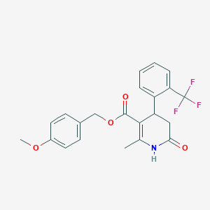 4-methoxybenzyl 2-methyl-6-oxo-4-[2-(trifluoromethyl)phenyl]-1,4,5,6-tetrahydro-3-pyridinecarboxylate