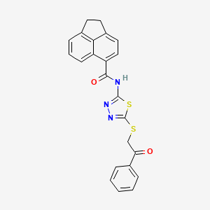 N-{5-[(2-oxo-2-phenylethyl)thio]-1,3,4-thiadiazol-2-yl}-1,2-dihydro-5-acenaphthylenecarboxamide