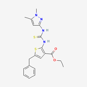 ethyl 5-benzyl-2-({[(1,5-dimethyl-1H-pyrazol-3-yl)amino]carbonothioyl}amino)-3-thiophenecarboxylate