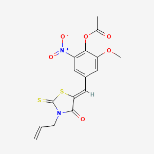 4-[(3-allyl-4-oxo-2-thioxo-1,3-thiazolidin-5-ylidene)methyl]-2-methoxy-6-nitrophenyl acetate