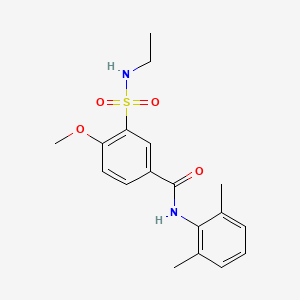 molecular formula C18H22N2O4S B4815370 N-(2,6-dimethylphenyl)-3-[(ethylamino)sulfonyl]-4-methoxybenzamide 