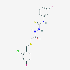 2-{[(2-chloro-4-fluorobenzyl)thio]acetyl}-N-(3-fluorophenyl)hydrazinecarbothioamide