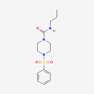 molecular formula C14H21N3O3S B4815434 4-(phenylsulfonyl)-N-propyl-1-piperazinecarboxamide 