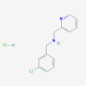 1-(3-chlorophenyl)-N-(pyridin-2-ylmethyl)methanamine;hydrochloride