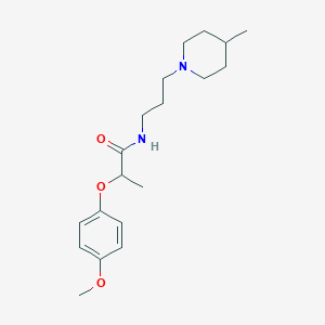 molecular formula C19H30N2O3 B4815540 2-(4-methoxyphenoxy)-N-[3-(4-methyl-1-piperidinyl)propyl]propanamide 