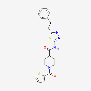 N-[5-(2-phenylethyl)-1,3,4-thiadiazol-2-yl]-1-(thiophene-2-carbonyl)piperidine-4-carboxamide