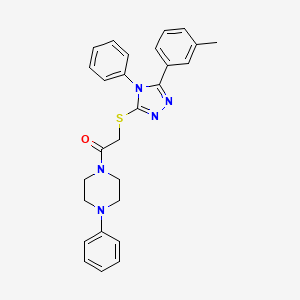 2-{[5-(3-METHYLPHENYL)-4-PHENYL-4H-1,2,4-TRIAZOL-3-YL]SULFANYL}-1-(4-PHENYLPIPERAZIN-1-YL)ETHAN-1-ONE