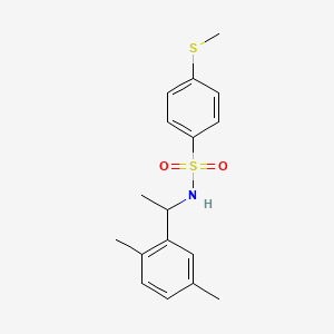 molecular formula C17H21NO2S2 B4815578 N-[1-(2,5-dimethylphenyl)ethyl]-4-(methylthio)benzenesulfonamide 