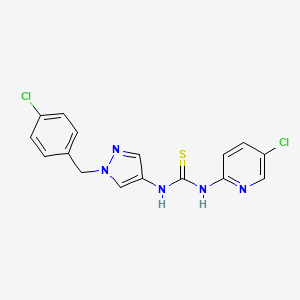 molecular formula C16H13Cl2N5S B4815586 N-[1-(4-chlorobenzyl)-1H-pyrazol-4-yl]-N'-(5-chloro-2-pyridinyl)thiourea 