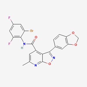 3-(1,3-benzodioxol-5-yl)-N-(2-bromo-4,6-difluorophenyl)-6-methylisoxazolo[5,4-b]pyridine-4-carboxamide