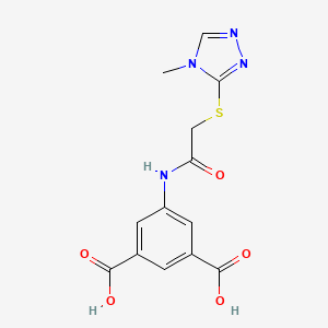 molecular formula C13H12N4O5S B4815626 5-({[(4-methyl-4H-1,2,4-triazol-3-yl)thio]acetyl}amino)isophthalic acid 