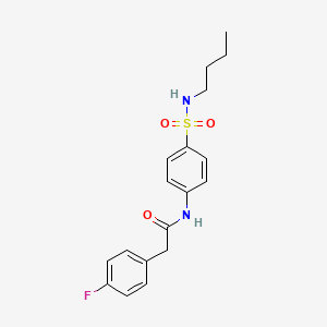 molecular formula C18H21FN2O3S B4815632 N-{4-[(butylamino)sulfonyl]phenyl}-2-(4-fluorophenyl)acetamide 