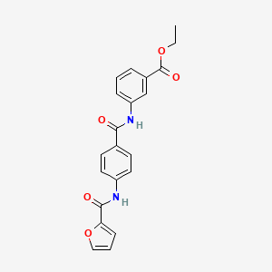 molecular formula C21H18N2O5 B4815660 ethyl 3-{[4-(2-furoylamino)benzoyl]amino}benzoate 