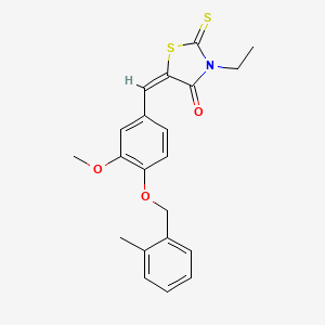 3-ethyl-5-{3-methoxy-4-[(2-methylbenzyl)oxy]benzylidene}-2-thioxo-1,3-thiazolidin-4-one