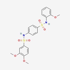 molecular formula C21H22N2O7S2 B4815690 3,4-dimethoxy-N-(4-{[(2-methoxyphenyl)amino]sulfonyl}phenyl)benzenesulfonamide 