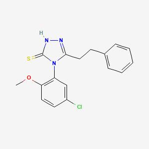 molecular formula C17H16ClN3OS B4815718 4-(5-chloro-2-methoxyphenyl)-5-(2-phenylethyl)-4H-1,2,4-triazole-3-thiol 