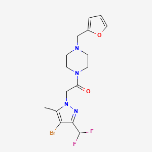 1-{[4-bromo-3-(difluoromethyl)-5-methyl-1H-pyrazol-1-yl]acetyl}-4-(2-furylmethyl)piperazine