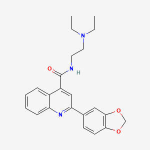 2-(1,3-benzodioxol-5-yl)-N-[2-(diethylamino)ethyl]-4-quinolinecarboxamide