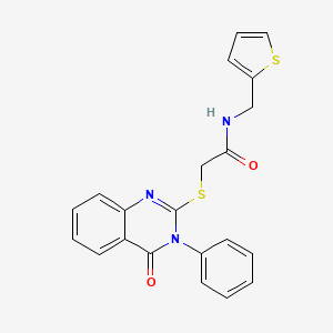 2-(4-oxo-3-phenylquinazolin-2-yl)sulfanyl-N-(thiophen-2-ylmethyl)acetamide