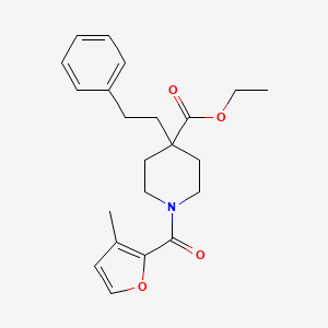 molecular formula C22H27NO4 B4815748 ethyl 1-(3-methyl-2-furoyl)-4-(2-phenylethyl)-4-piperidinecarboxylate 