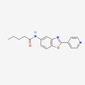 N-[2-(4-pyridinyl)-1,3-benzoxazol-5-yl]pentanamide