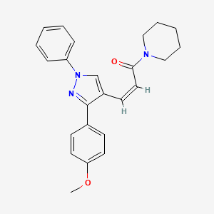 molecular formula C24H25N3O2 B4815808 1-{3-[3-(4-methoxyphenyl)-1-phenyl-1H-pyrazol-4-yl]acryloyl}piperidine 