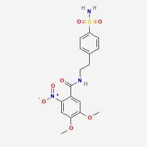 4,5-dimethoxy-2-nitro-N-[2-(4-sulfamoylphenyl)ethyl]benzamide