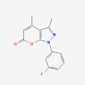 1-(3-fluorophenyl)-3,4-dimethylpyrano[2,3-c]pyrazol-6(1H)-one