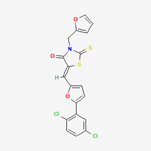 molecular formula C19H11Cl2NO3S2 B4815877 5-{[5-(2,5-dichlorophenyl)-2-furyl]methylene}-3-(2-furylmethyl)-2-thioxo-1,3-thiazolidin-4-one 