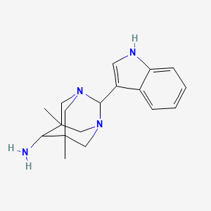 molecular formula C18H24N4 B4815880 2-(1H-indol-3-yl)-5,7-dimethyl-1,3-diazatricyclo[3.3.1.1~3,7~]decan-6-amine 