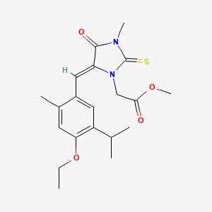 molecular formula C20H26N2O4S B4815894 methyl [5-(4-ethoxy-5-isopropyl-2-methylbenzylidene)-3-methyl-4-oxo-2-thioxo-1-imidazolidinyl]acetate 