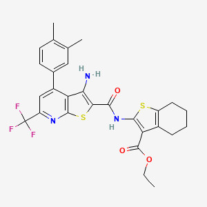 ethyl 2-({[3-amino-4-(3,4-dimethylphenyl)-6-(trifluoromethyl)thieno[2,3-b]pyridin-2-yl]carbonyl}amino)-4,5,6,7-tetrahydro-1-benzothiophene-3-carboxylate