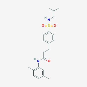 molecular formula C21H28N2O3S B4815925 N-(2,5-dimethylphenyl)-3-{4-[(isobutylamino)sulfonyl]phenyl}propanamide 