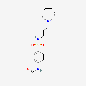 molecular formula C17H27N3O3S B4815937 N-[4-({[3-(1-azepanyl)propyl]amino}sulfonyl)phenyl]acetamide 