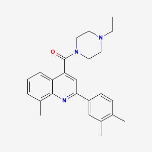 2-(3,4-DIMETHYLPHENYL)-4-(4-ETHYLPIPERAZINE-1-CARBONYL)-8-METHYLQUINOLINE