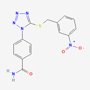 4-{5-[(3-nitrobenzyl)thio]-1H-tetrazol-1-yl}benzamide