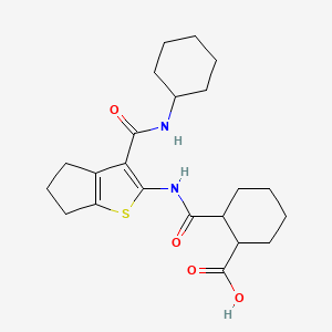 2-{[3-(cyclohexylcarbamoyl)-5,6-dihydro-4H-cyclopenta[b]thiophen-2-yl]carbamoyl}cyclohexanecarboxylic acid