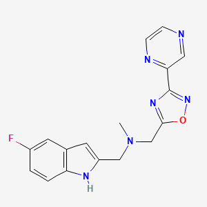 1-(5-fluoro-1H-indol-2-yl)-N-methyl-N-{[3-(2-pyrazinyl)-1,2,4-oxadiazol-5-yl]methyl}methanamine