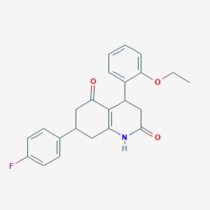 molecular formula C23H22FNO3 B4816006 4-(2-ethoxyphenyl)-7-(4-fluorophenyl)-4,6,7,8-tetrahydro-2,5(1H,3H)-quinolinedione 