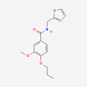 molecular formula C16H19NO4 B4816049 N-(2-furylmethyl)-3-methoxy-4-propoxybenzamide 