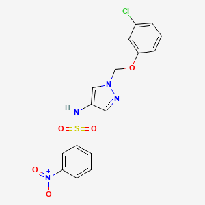 molecular formula C16H13ClN4O5S B4816053 N-{1-[(3-chlorophenoxy)methyl]-1H-pyrazol-4-yl}-3-nitrobenzenesulfonamide 