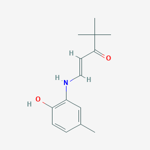 molecular formula C14H19NO2 B4816061 (1E)-1-[(2-hydroxy-5-methylphenyl)amino]-4,4-dimethylpent-1-en-3-one 