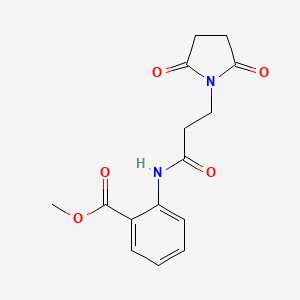 molecular formula C15H16N2O5 B4816063 methyl 2-{[3-(2,5-dioxo-1-pyrrolidinyl)propanoyl]amino}benzoate 