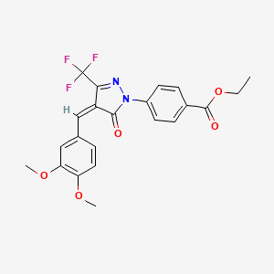 ethyl 4-[4-(3,4-dimethoxybenzylidene)-5-oxo-3-(trifluoromethyl)-4,5-dihydro-1H-pyrazol-1-yl]benzoate