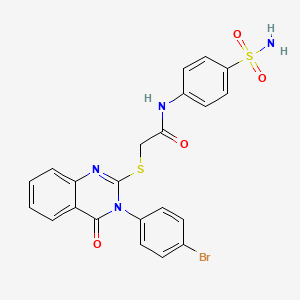 N-[4-(aminosulfonyl)phenyl]-2-{[3-(4-bromophenyl)-4-oxo-3,4-dihydro-2-quinazolinyl]thio}acetamide