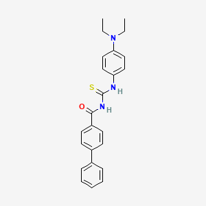 molecular formula C24H25N3OS B4816116 N-({[4-(diethylamino)phenyl]amino}carbonothioyl)-4-biphenylcarboxamide 