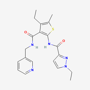 molecular formula C20H23N5O2S B4816118 1-ETHYL-N-(4-ETHYL-5-METHYL-3-{[(PYRIDIN-3-YL)METHYL]CARBAMOYL}THIOPHEN-2-YL)-1H-PYRAZOLE-3-CARBOXAMIDE 