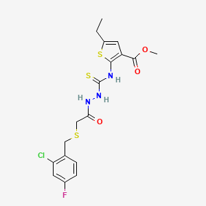 methyl 2-{[(2-{[(2-chloro-4-fluorobenzyl)thio]acetyl}hydrazino)carbonothioyl]amino}-5-ethyl-3-thiophenecarboxylate