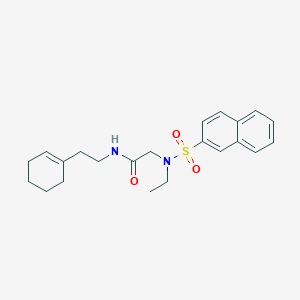 molecular formula C22H28N2O3S B4816174 N~1~-[2-(1-cyclohexen-1-yl)ethyl]-N~2~-ethyl-N~2~-(2-naphthylsulfonyl)glycinamide 